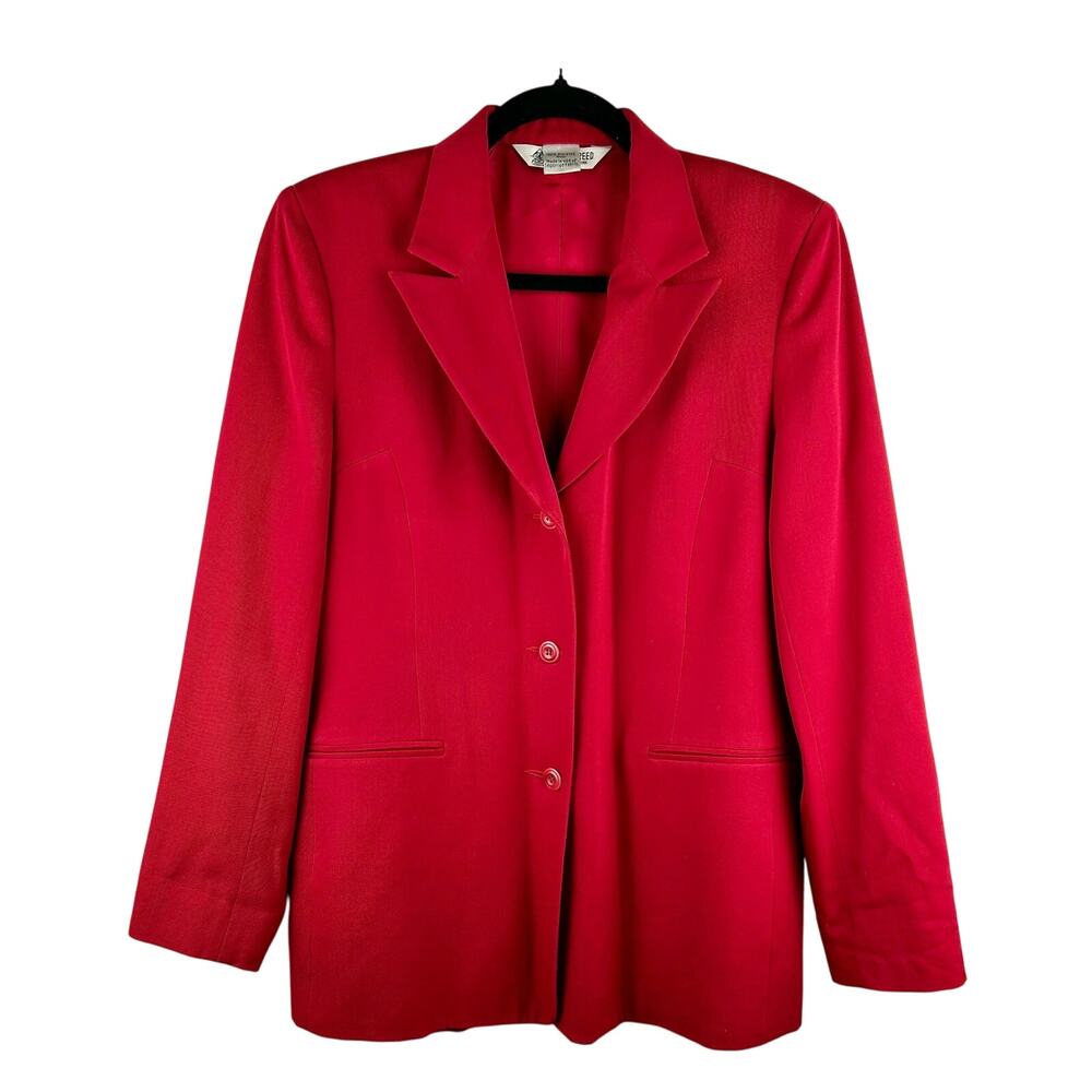 Vintage Austin Reed 100% Worsted Wool Structured‎ Blazer Red Size 6